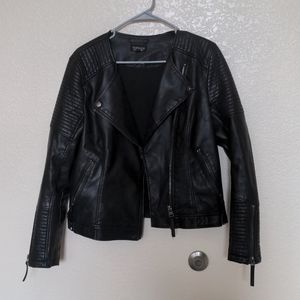 Women's black leather jacket